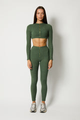 Khaki Teddy Velvet Two Piece