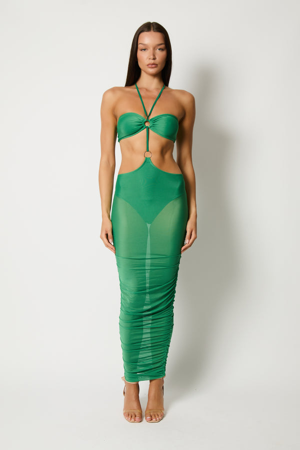 Escape Green Mesh Ring Dress