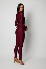 Wine Ruched 2-Piece Set