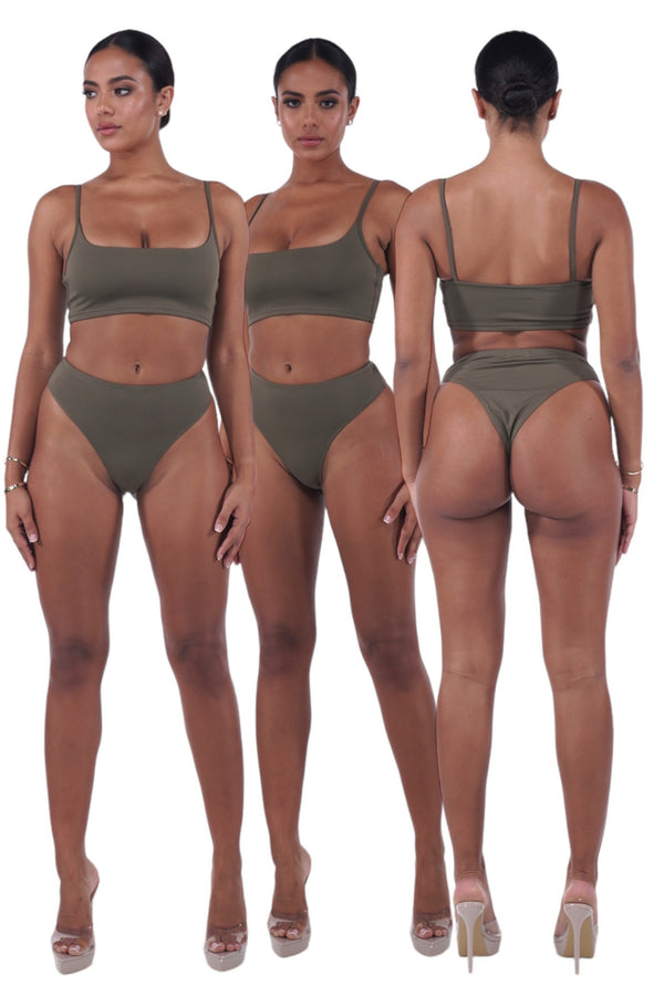 Khaki Signature Bra & Knickers Set