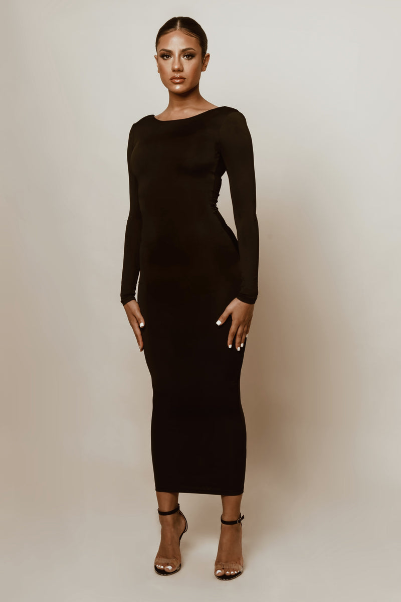 Black  Contoured Maxi Dress