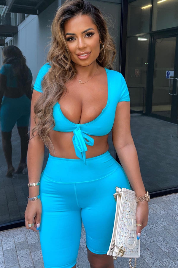 Turquoise Knot Crop Top